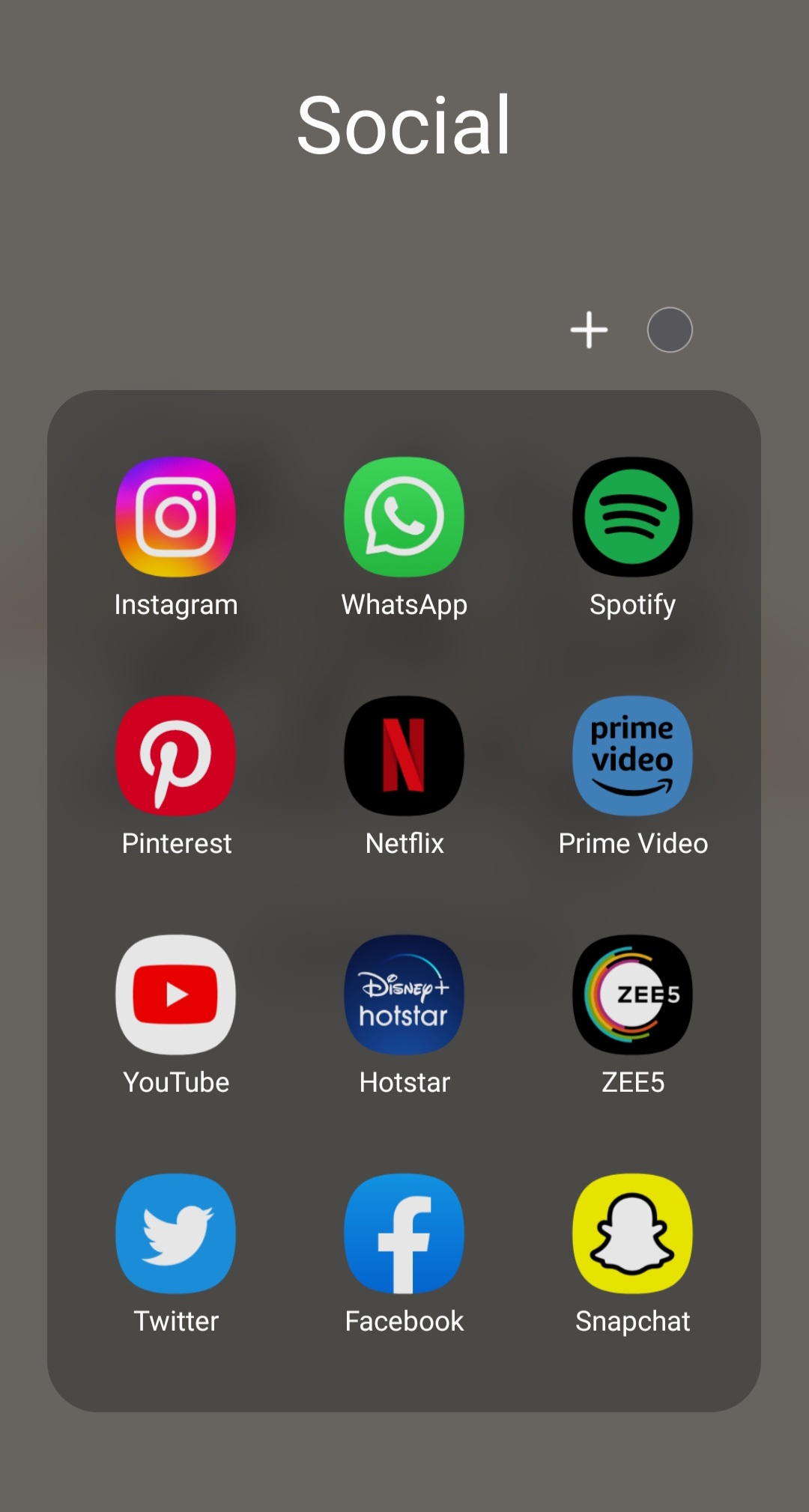 Ícones de aplicativos de redes sociais no celular